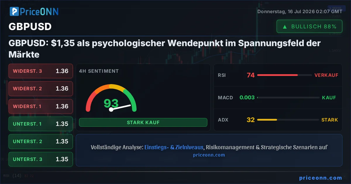 GBPUSD Technische Analyse | PriceONN