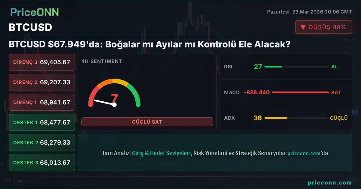 BTCUSD Teknik Analiz | PriceONN