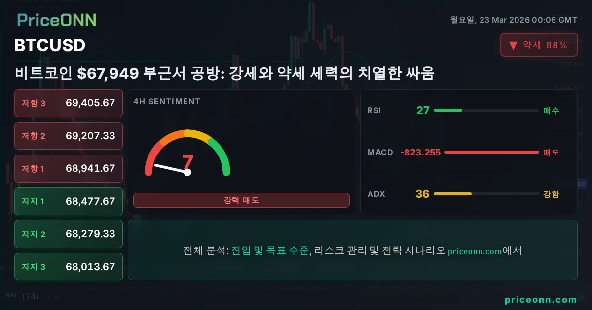 BTCUSD 기술적 분석 | PriceONN