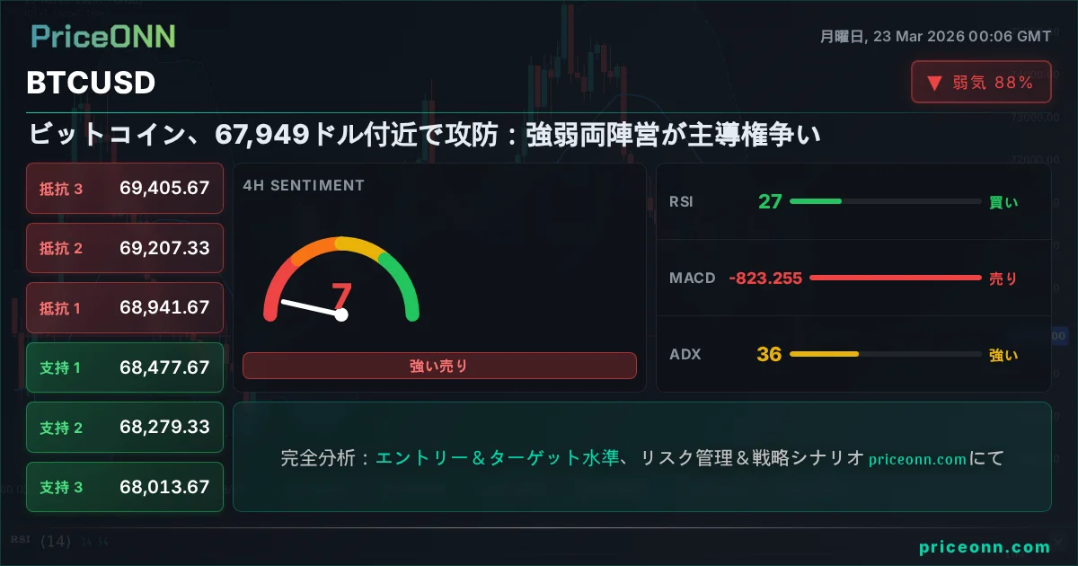 BTCUSD テクニカル分析 | PriceONN