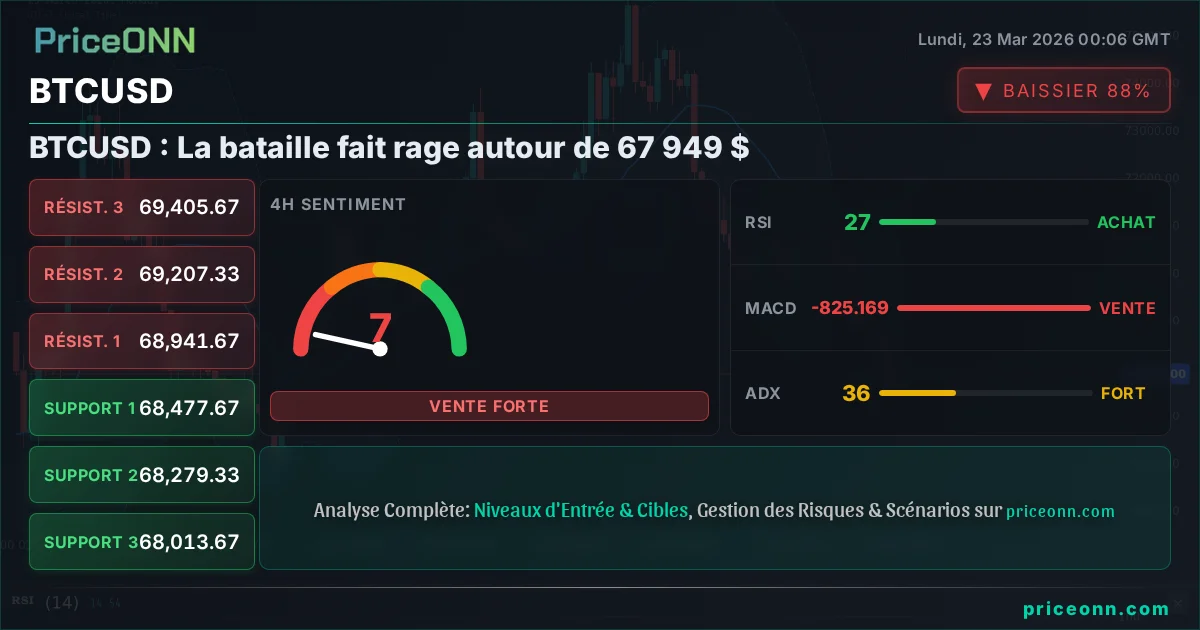 BTCUSD Analyse Technique | PriceONN