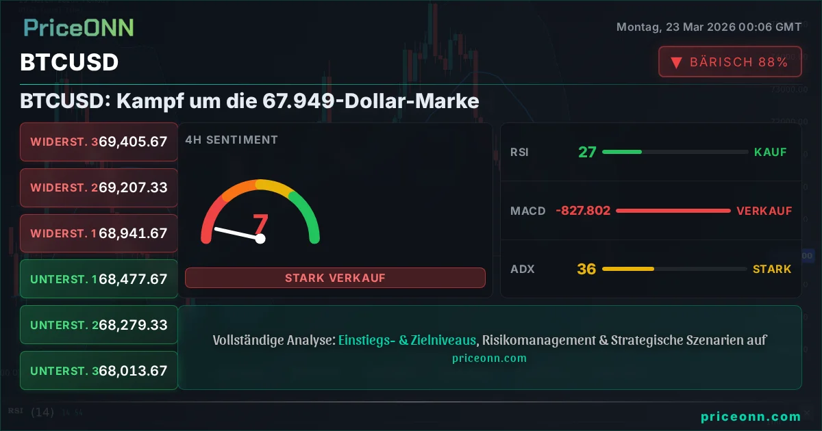 BTCUSD Technische Analyse | PriceONN