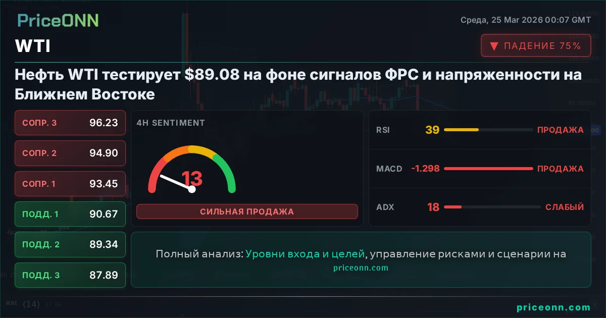 WTI Технический Анализ | PriceONN