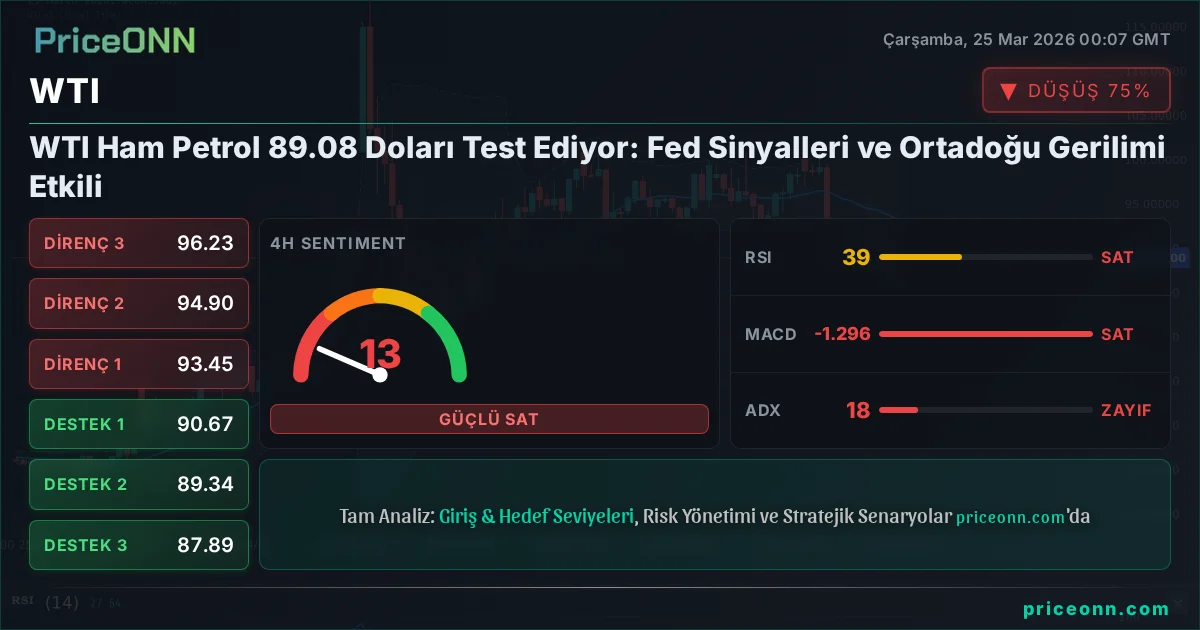 WTI Teknik Analiz | PriceONN