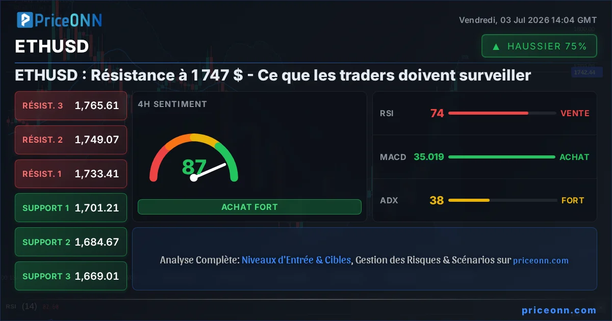 ETHUSD Analyse Technique | PriceONN