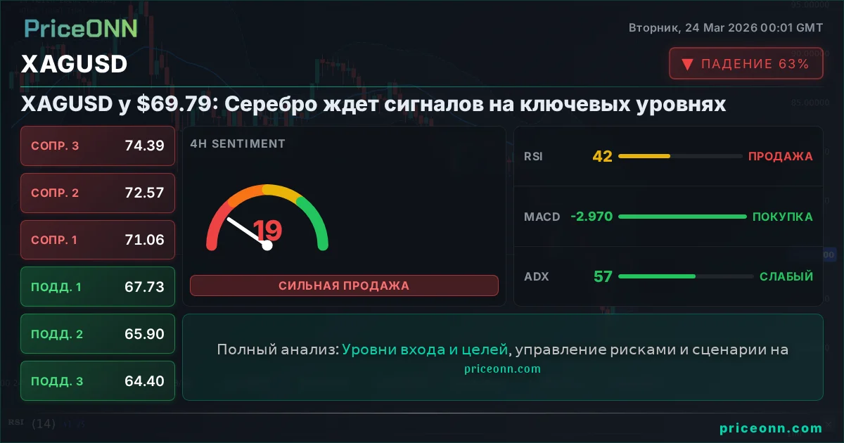 XAGUSD Технический Анализ | PriceONN