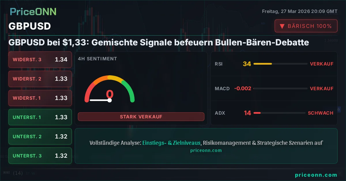 GBPUSD Technische Analyse | PriceONN