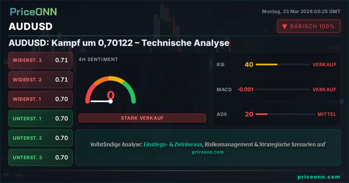 AUDUSD Technische Analyse | PriceONN