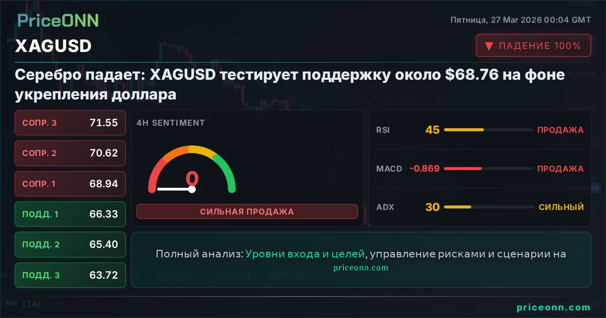 XAGUSD Технический Анализ | PriceONN