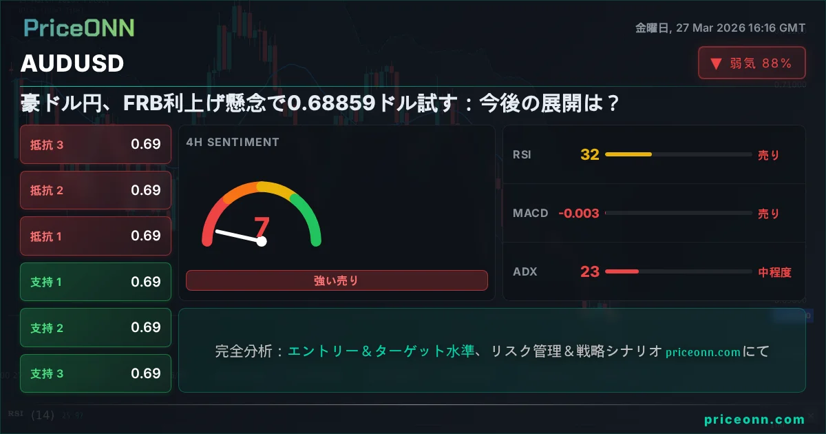 AUDUSD テクニカル分析 | PriceONN