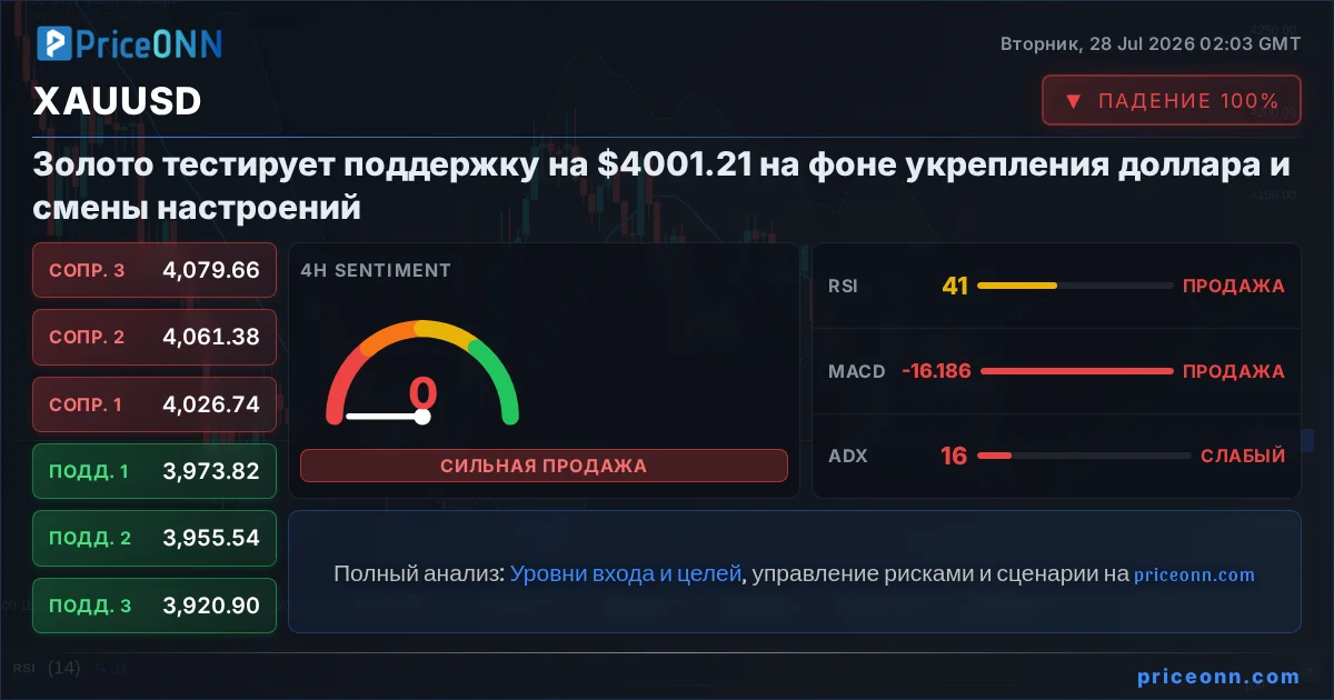 XAUUSD Технический Анализ | PriceONN