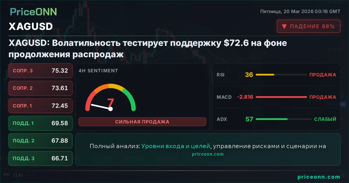 XAGUSD Технический Анализ | PriceONN