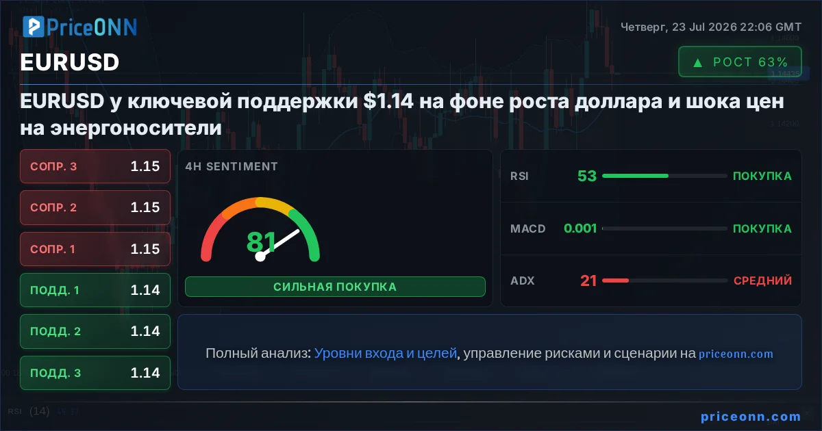 EURUSD Технический Анализ | PriceONN