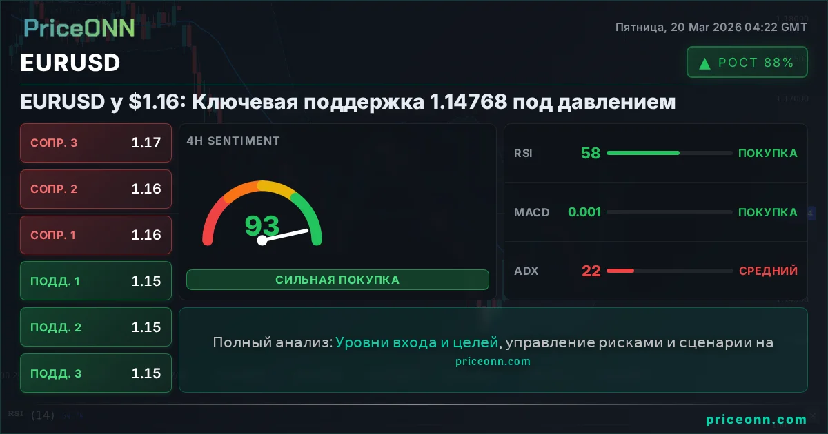 EURUSD Технический Анализ | PriceONN