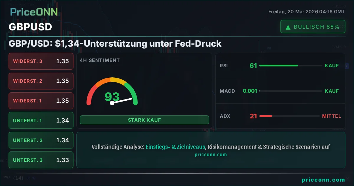 GBPUSD Technische Analyse | PriceONN