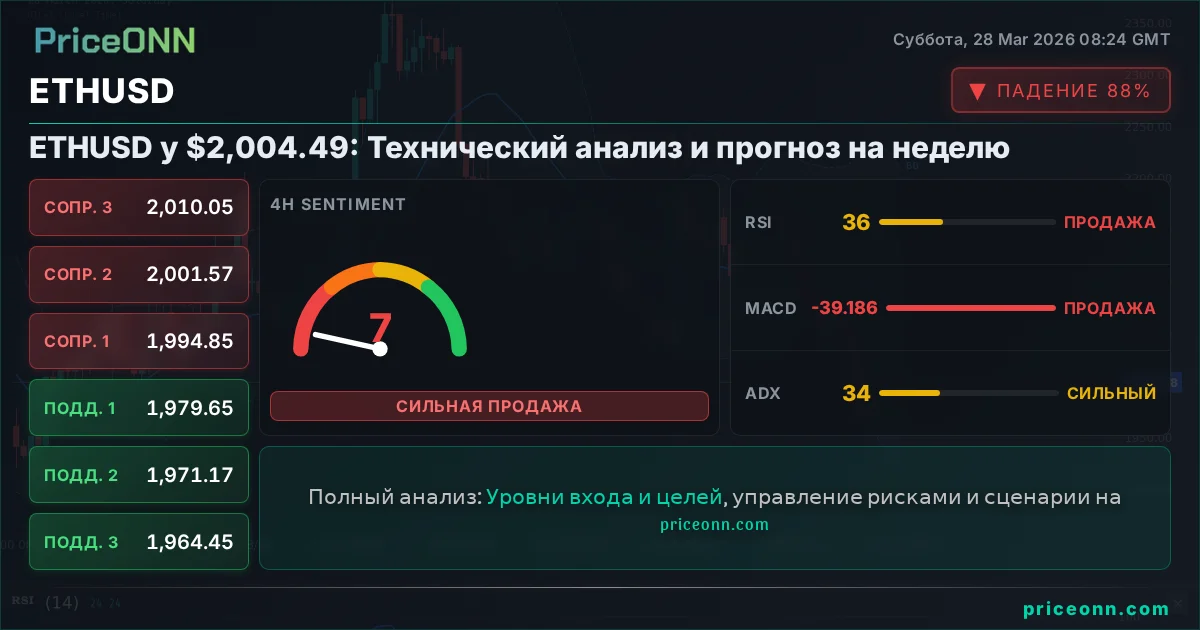 ETHUSD Технический Анализ | PriceONN