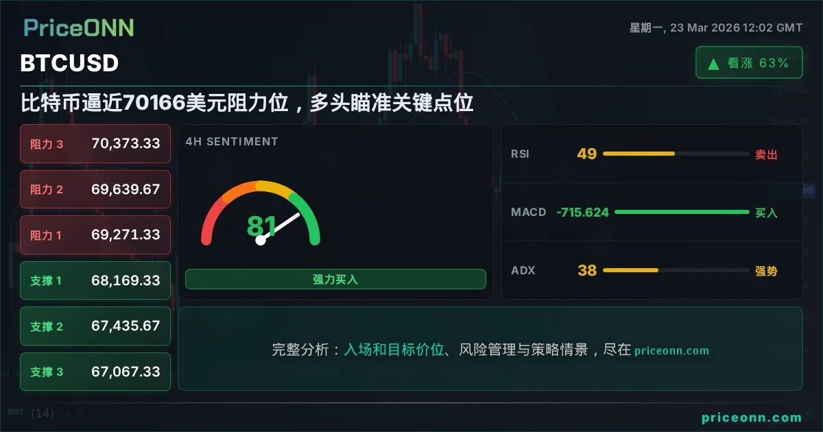 BTCUSD 技术分析 | PriceONN