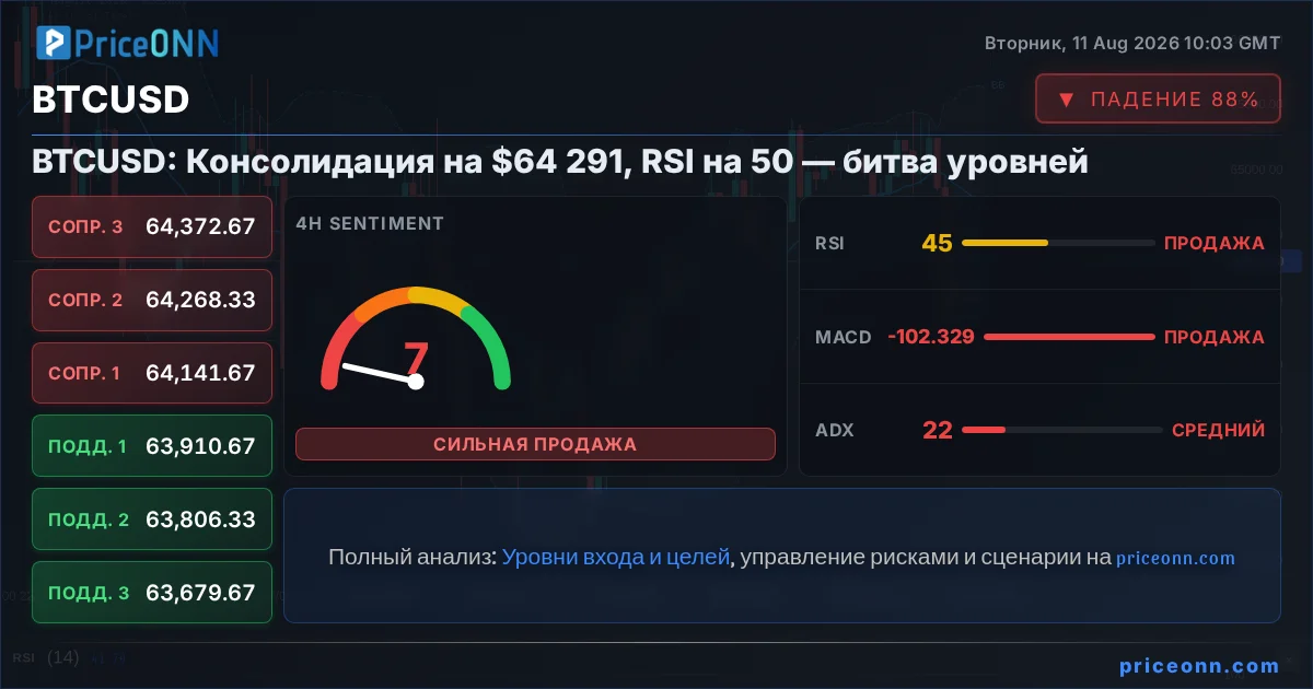 BTCUSD Технический Анализ | PriceONN