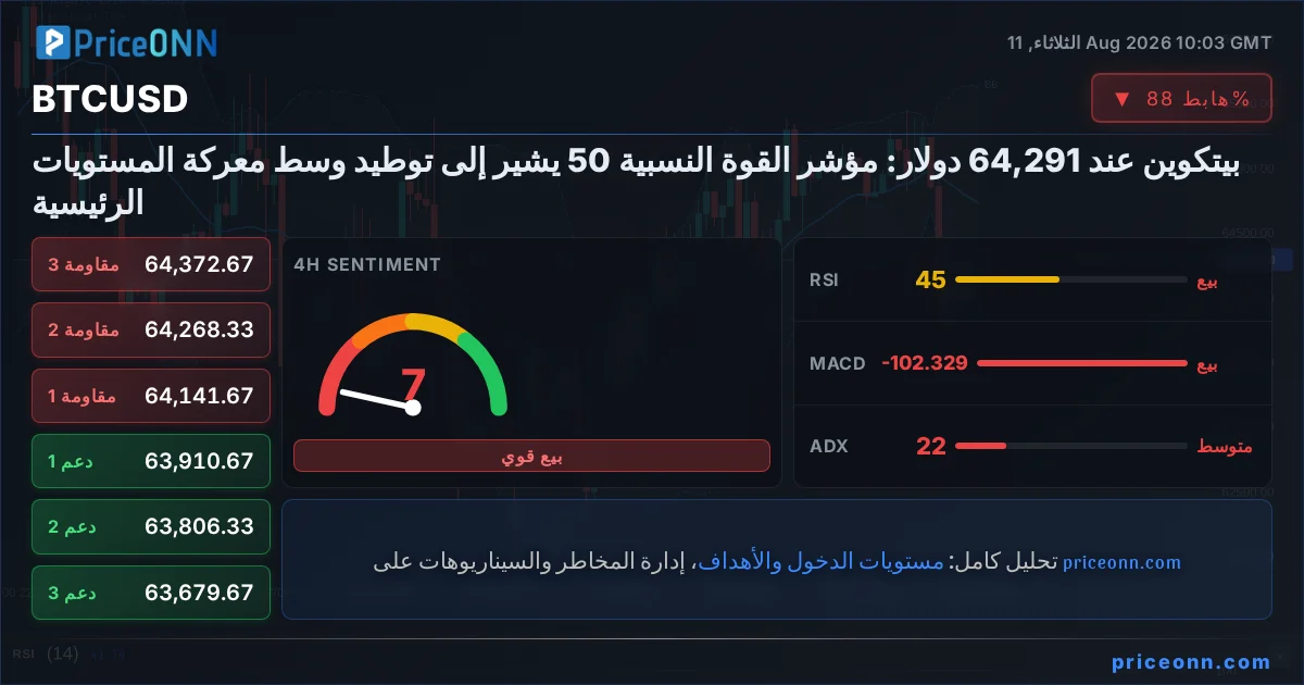BTCUSD التحليل الفني | PriceONN