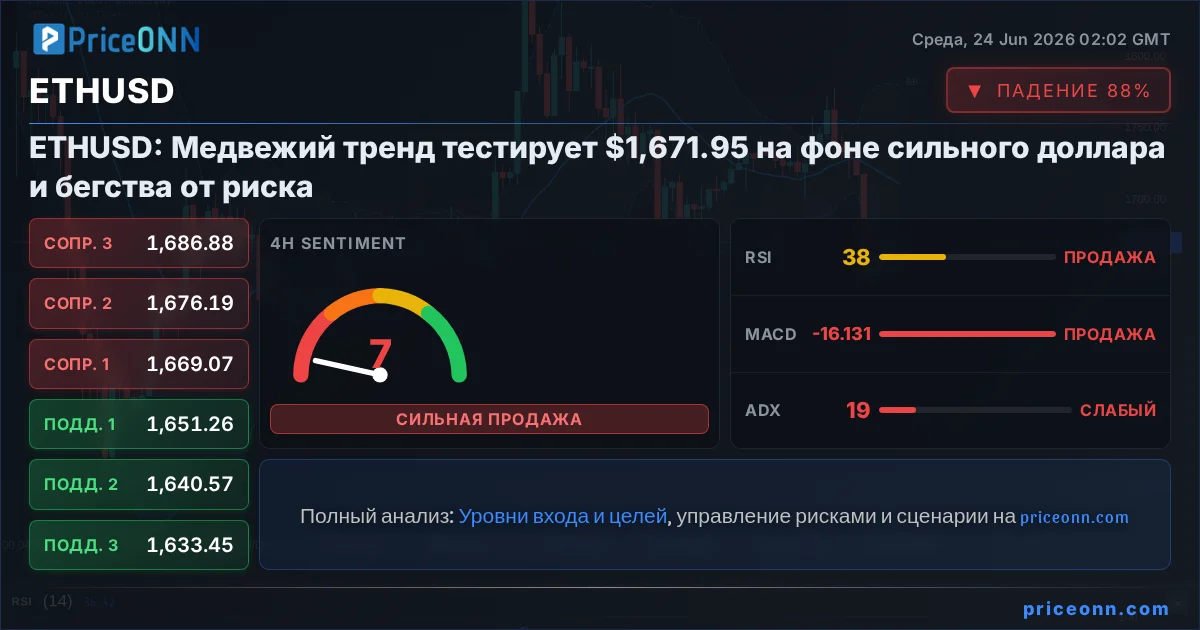 ETHUSD Технический Анализ | PriceONN