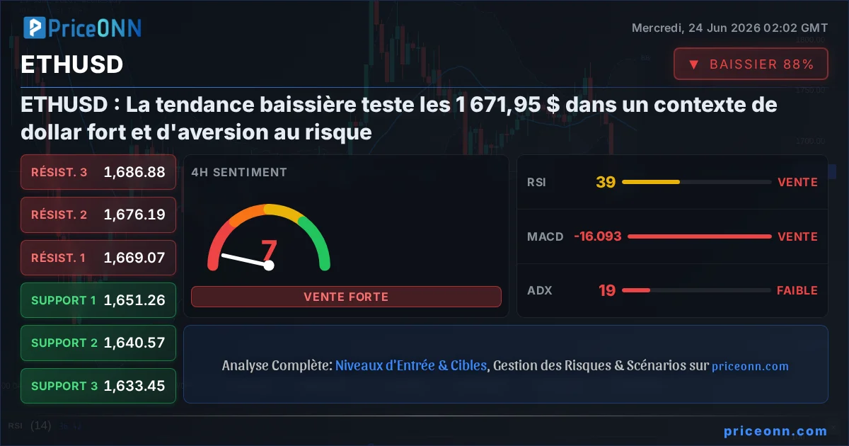 ETHUSD Analyse Technique | PriceONN