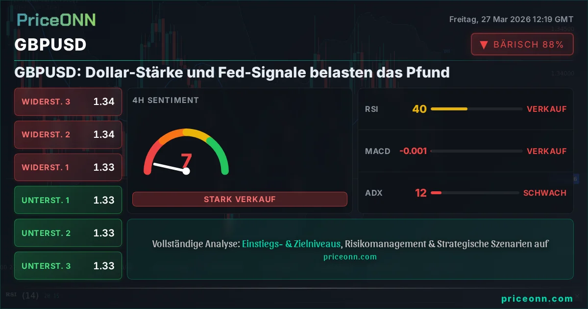 GBPUSD Technische Analyse | PriceONN