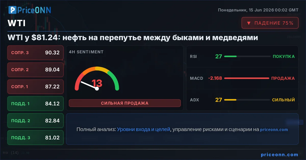 WTI Технический Анализ | PriceONN