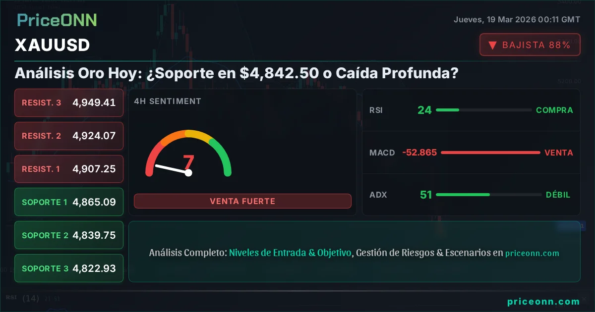 XAUUSD Análisis Técnico | PriceONN