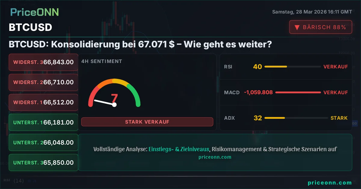 BTCUSD Technische Analyse | PriceONN