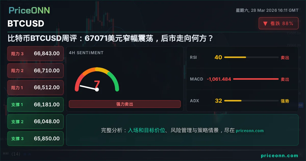 BTCUSD 技术分析 | PriceONN