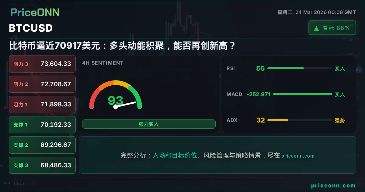 BTCUSD 技术分析 | PriceONN