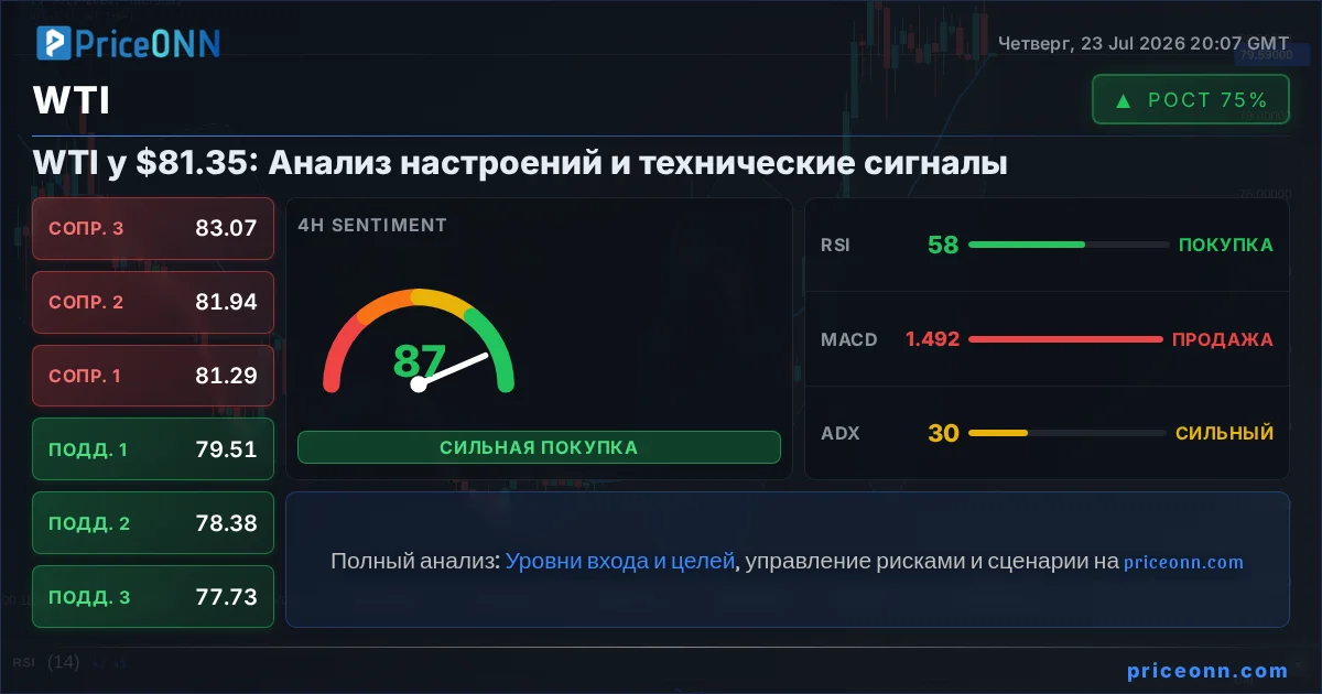 WTI Технический Анализ | PriceONN