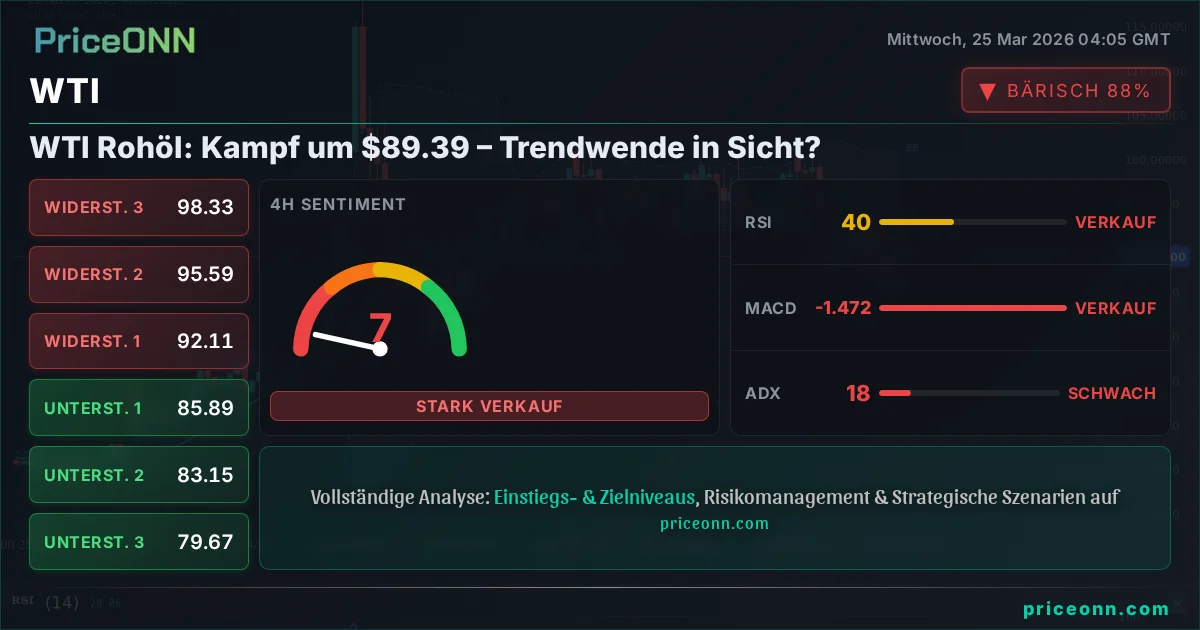 WTI Technische Analyse | PriceONN