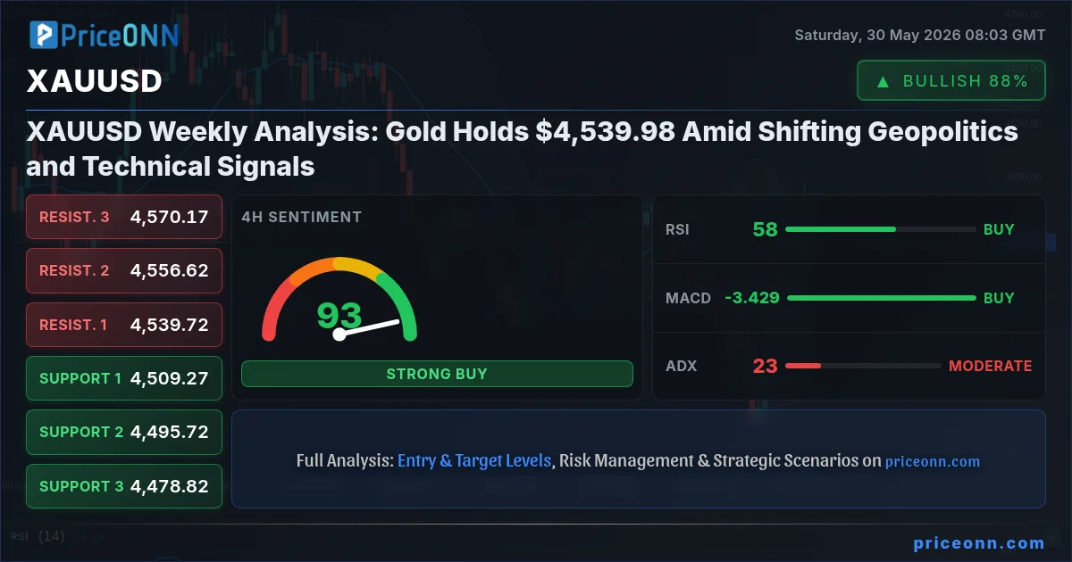 XAUUSD Weekly Analysis: Gold Holds $4,539.98 Amid Shifting | PriceONN