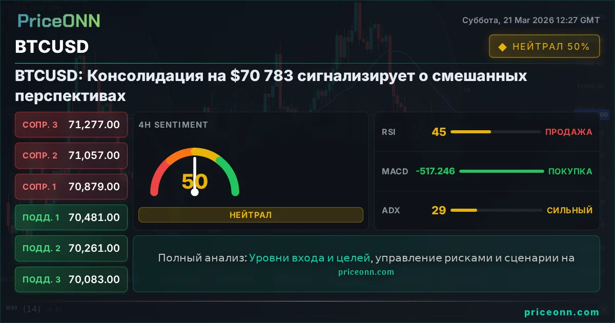BTCUSD Технический Анализ | PriceONN