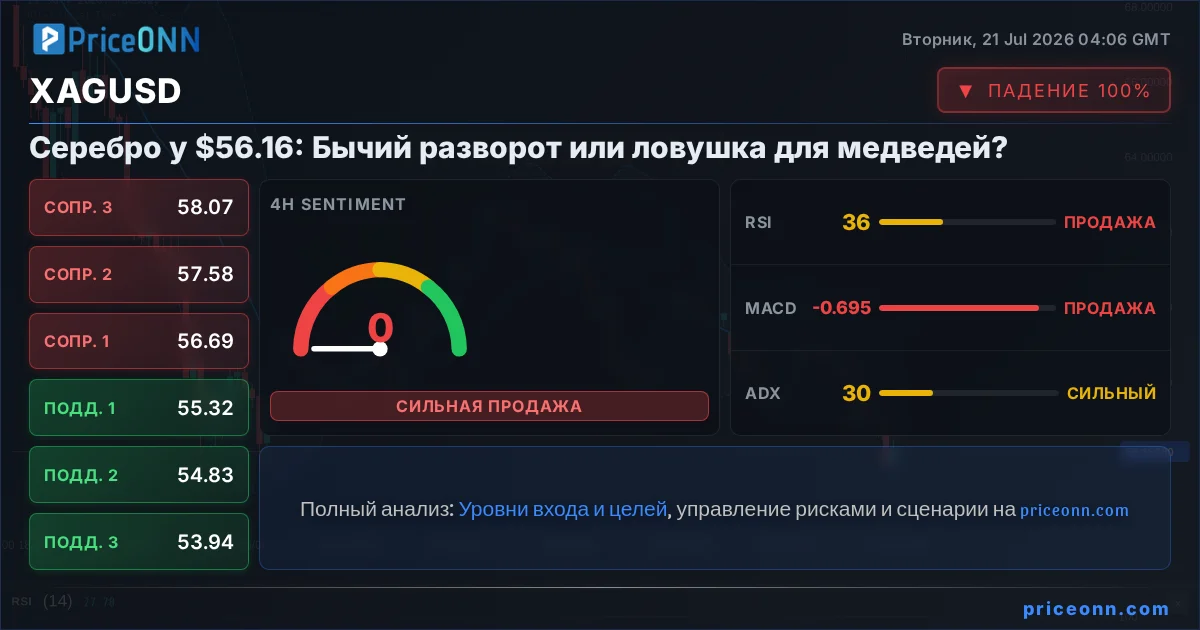 XAGUSD Технический Анализ | PriceONN