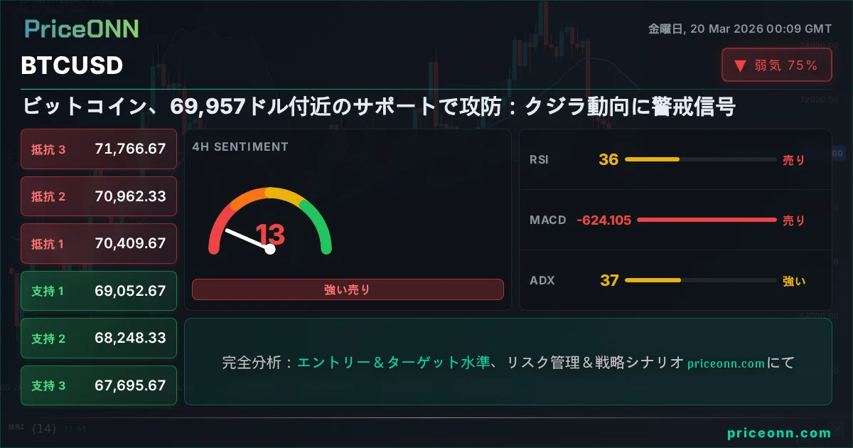 BTCUSD テクニカル分析 | PriceONN