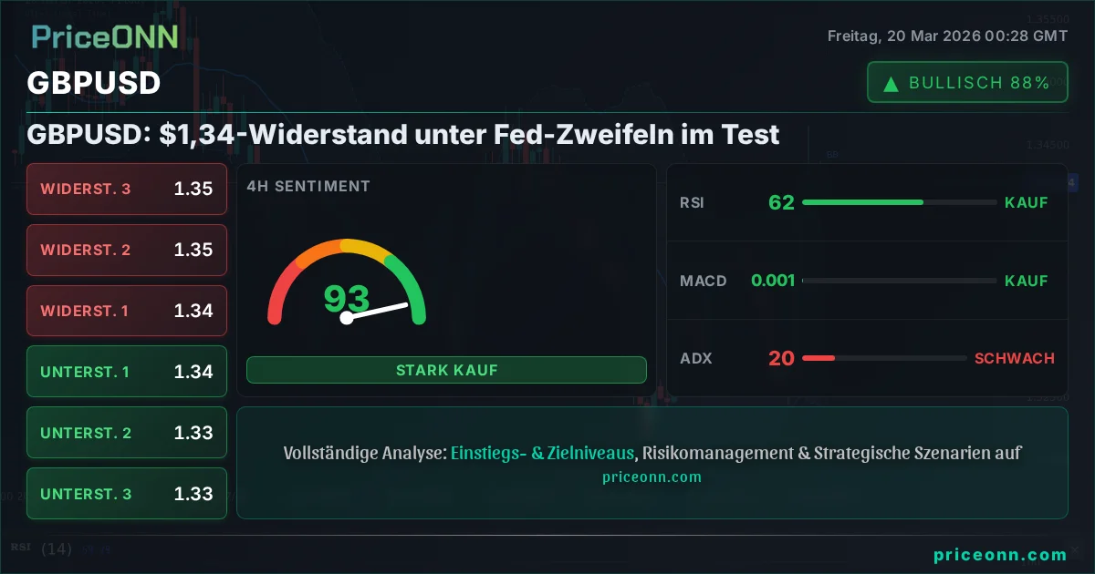 GBPUSD Technische Analyse | PriceONN