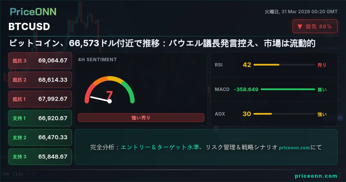 BTCUSD テクニカル分析 | PriceONN