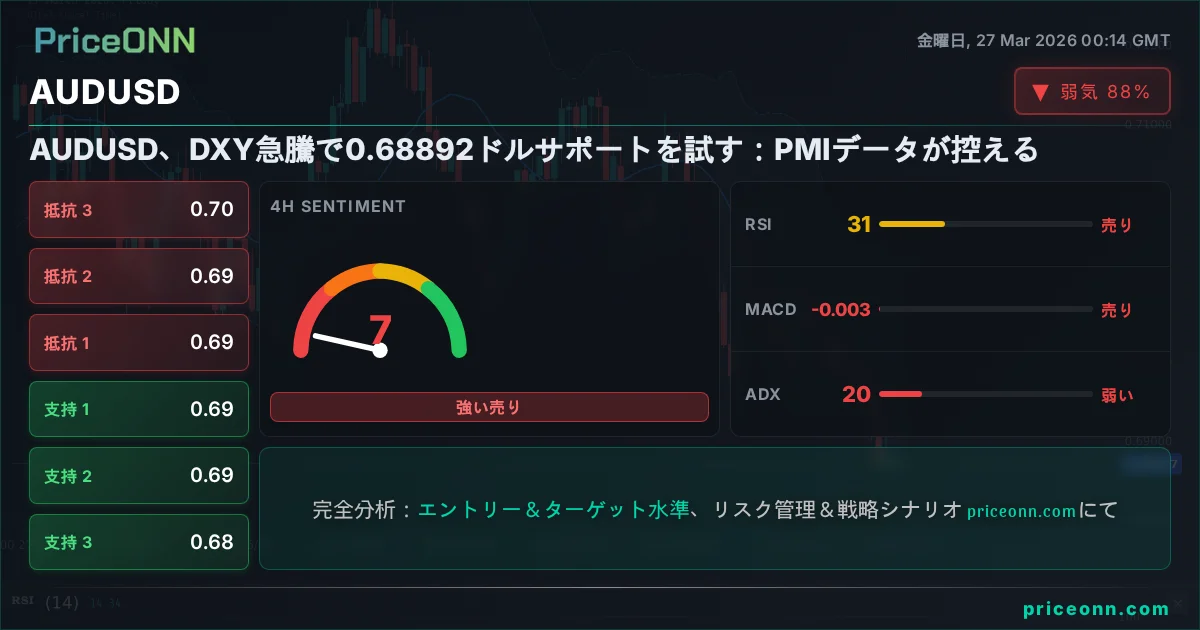 AUDUSD テクニカル分析 | PriceONN