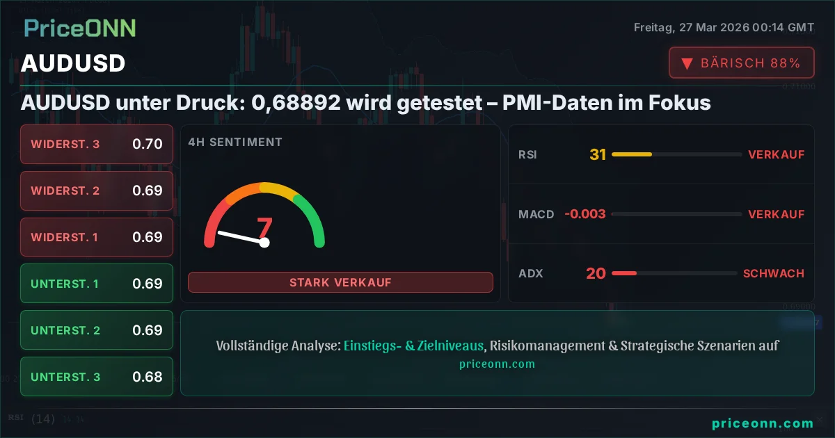 AUDUSD Technische Analyse | PriceONN