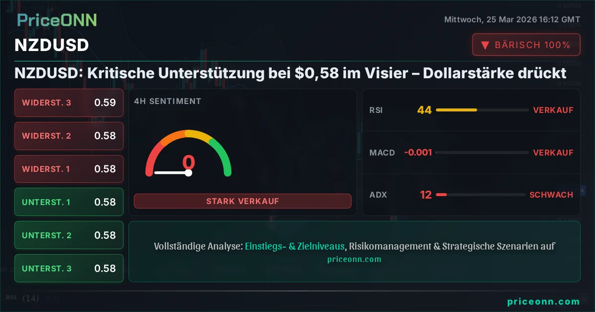 NZDUSD Technische Analyse | PriceONN