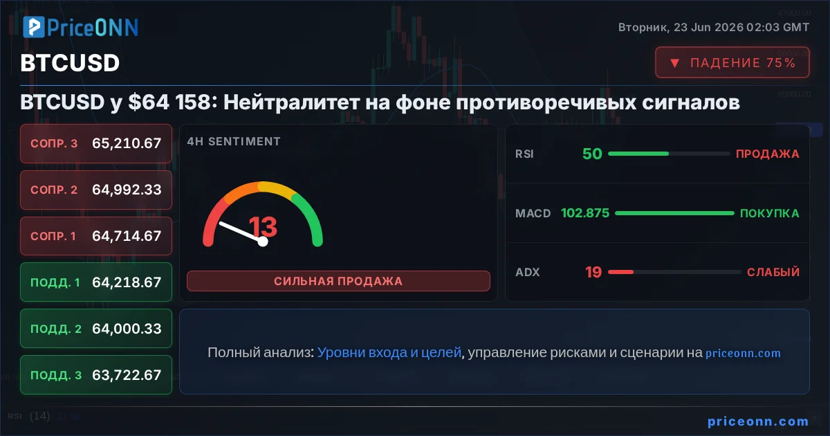 BTCUSD Технический Анализ | PriceONN