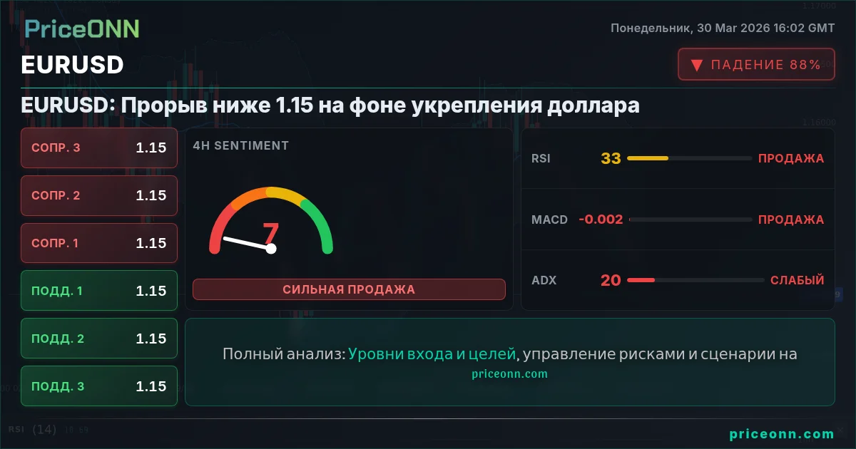 EURUSD Технический Анализ | PriceONN