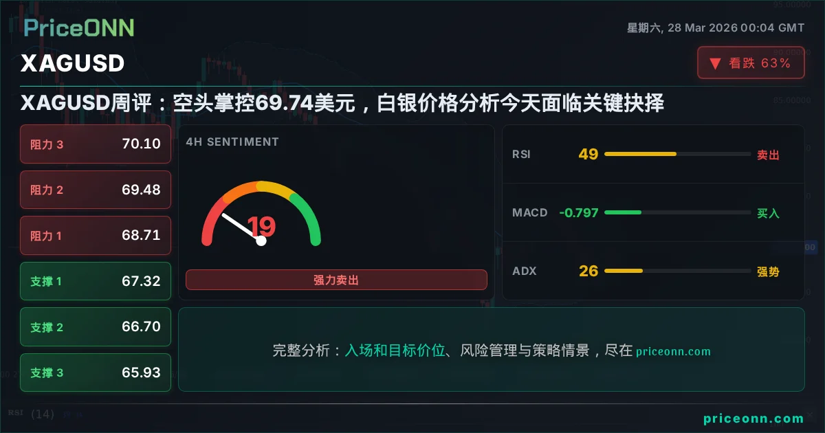 XAGUSD 技术分析 | PriceONN