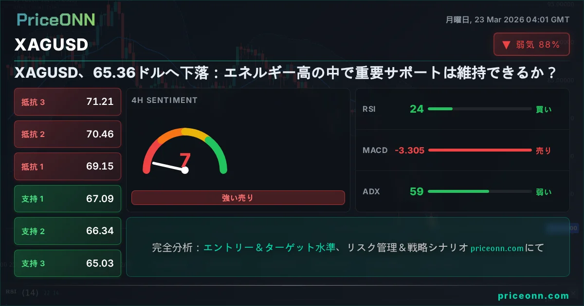 XAGUSD テクニカル分析 | PriceONN