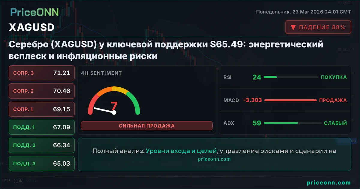 XAGUSD Технический Анализ | PriceONN