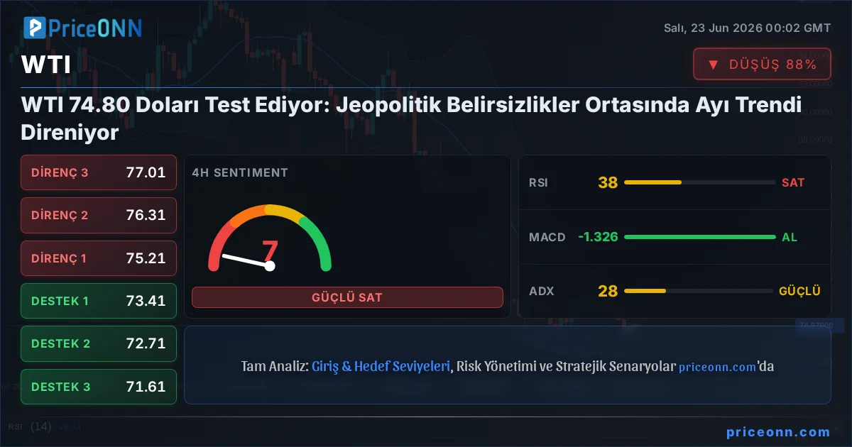 WTI Teknik Analiz | PriceONN