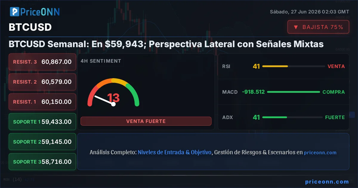 BTCUSD Análisis Técnico | PriceONN