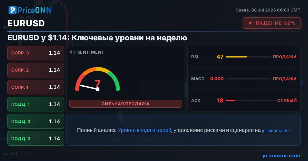 EURUSD Технический Анализ | PriceONN